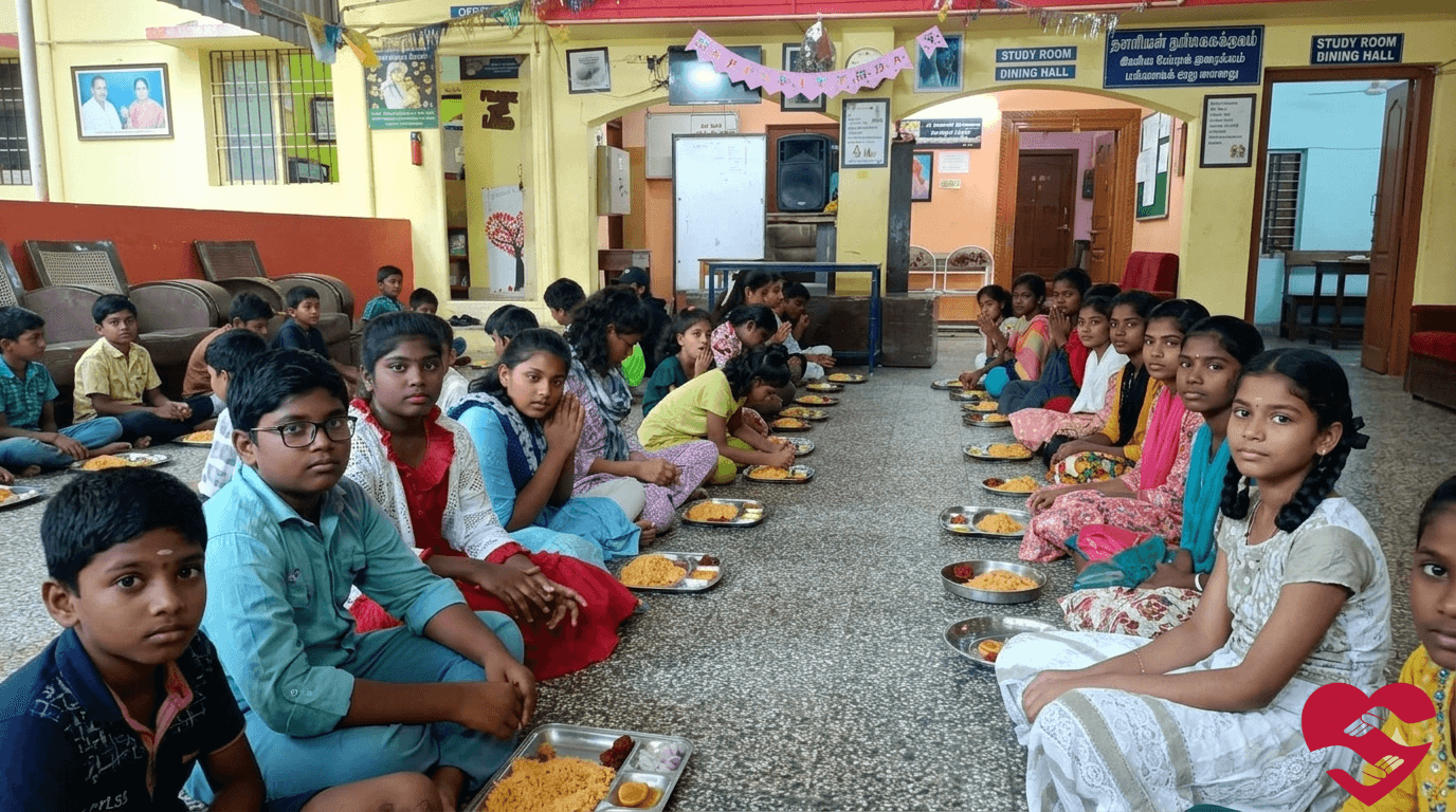 Donation support activity at Anbin Karangal Seva Trust in Chennai