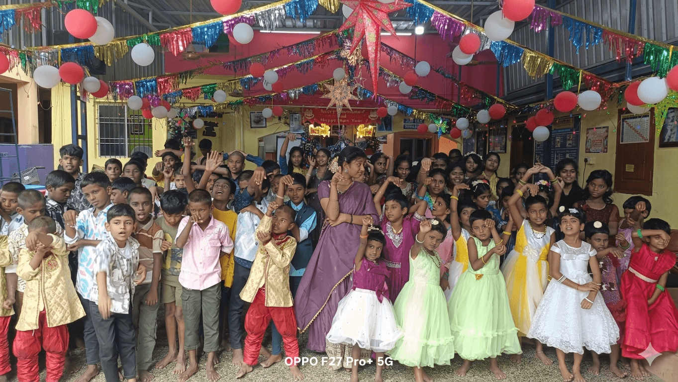 Children celebrating at Anbin Karangal Seva Trust